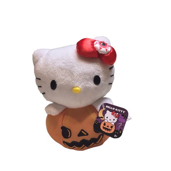 NWT Hello Kitty Sanrio Pumpkin Jack-o-lantern Plushie 6โ - Picture 2 of 5